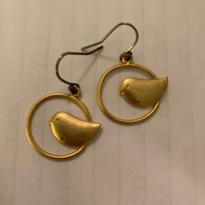 Gold bird earrings